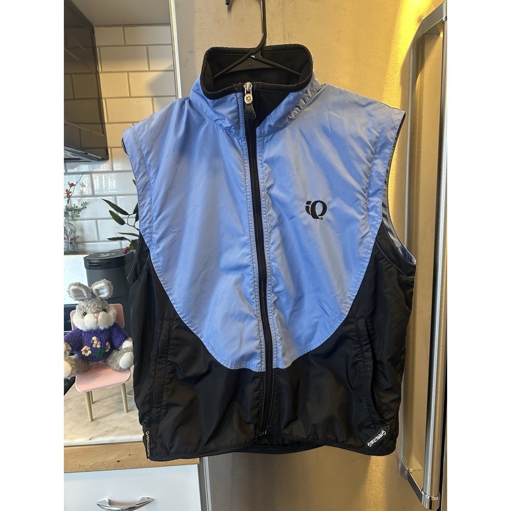 Pearl Izumi Women's Cycling Vest Size Med Blue And Black Zip Pocket Logo Visible